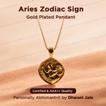 Aries Zodiac Sign Gold Plated Pendant for Boost Confidence