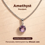 Attract Luck, Enhance Intuition, Improve Health & Skin: Amethyst Crystal Pendant - Abhimantrit & Certified