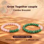 Grow Together Couple Combo Bracelet (Rose Quartz & Green Aventurine Bracelet) - Abhimantrit & Certified