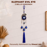 Elephant Evil Eye with 3 Bells Hanging - Abhimantrit