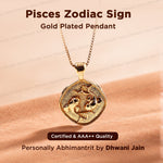 Pisces Zodiac Sign Gold Plated Pendant for Energy & Emotional Healing