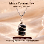 Black Tourmaline Wrapping Pendant (Psychic Attacks & Negative Energy) - Abhimantrit & Certified