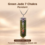 Green Jade Seven Chakra Stone Pendant - Abhimantrit & Certified