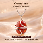 Helps Purify Blood, Lungs, Liver and Heart: Carnelian Wrapping Pendant - Abhimantrit & Certified