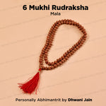 6 Mukhi Rudraksha Mala – Sacred Spiritual Necklace for Meditation, Strength & Lord Kartikeya Blessings