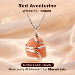 Red Aventurine Wrapping Pendant ( Harmony, Trust and Understanding in Relationship) - Abhimantrit & Certified