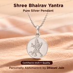 Shree Bhairav Yantra (Pure Silver) Pendant - Abhimantrit