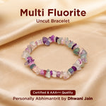 Multi Fluorite Uncut Bracelet For Focus Clarity Emotional Balance - Abhimantrit & Certified