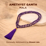Natural Amethyst Ganth Mala | Handknotted Japa Mala for Puja, Yoga & Daily Wear