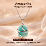 Amazonite Wrapping Pendant Mars Effects, Root Chakra & Stability)- Abhimantrit & Certified