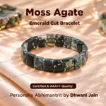 Moss Agate Emerald Cut Bracelet – Growth, Stability & Emotional Balance