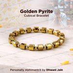 Fame & Fortune Attract: Golden Pyrite Cubical Bracelet - Abhimantrit & Certified