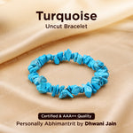 Turquoise Uncut Bracelet: Strengthens Communication & Confidence - Abhimantrit & Certified