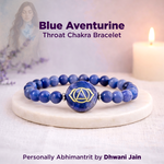 Blue Aventurine Throat Chakra Bracelet - Abhimantrit & Certified