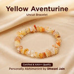 Yellow Aventurine Uncut Crystal Bracelet for Confidence, Positivity - Abhimantrit & Certified