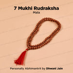 7 Mukhi Rudraksha Mala – Sacred Spiritual Necklace for Prosperity, Meditation & Inner Balance
