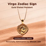 Virgo Zodiac Sing Gold Plated Pendant - Abhimantrit
