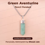 Green Aventurine Pencil Pendant - Abhimantrit & Certified