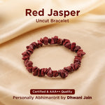 Red Jasper Uncut Bracelet for Strength, Stability & Grounding Energy - Abhimantrit & Certified