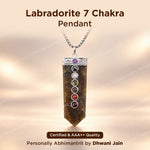 Labradorite Seven Chakra Stone Pendant - Abhimantrit & Certified