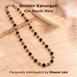 Golden Karungali Om Beads Mala for Prayer, Meditation & Spiritual Worship