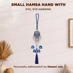 Small Hamsa Hand & Evil Eye Hanging with 5 Bells – Abhimantrit