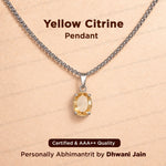 High Financial Status, Success in Job & Profession: Yellow Citrine Crystal Pendant - Abhimantrit & Certified