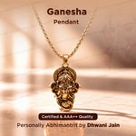 Gold Plated Ganesha Pendant : IGP Plating Pendant - Abhimantrit