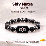 Shiv Netra Bracelet (Hematite, Black Matt Agate & Black Agate Shiva Third Eye) Bracelet - Abhimantrit & Certified