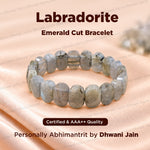 Awaken your inner Power & open you Third Eye Chakra: Labradorite Emerald Cut Bracelet - Abhimantrit & Certified