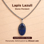 Lapis Lazuli Oval Stone Pendant - Abhimantrit & Certified