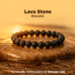 Lava stone bracelet on a textured surface with a warm color palette