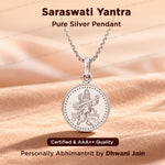 Saraswati Yantra (Pure Silver) Pendant