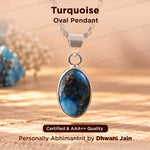 Turquoise Oval Stone Pendant - Abhimantrit & Certified