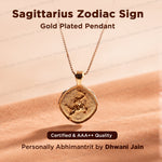 Sagittarius Zodiac Sing Gold Plated Pendant