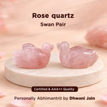 Rose Quartz Swan - Abhimantrit & Certified