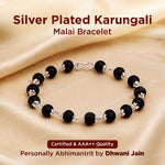 Silver Plated Karungali Malai Bracelet Abhimantrit For Protection
