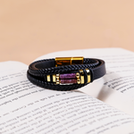 Amethyst Leather Bracelet