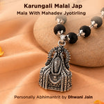 Silver Karungali Malai Jap Mala with Mahadev Jyotirling Pendant