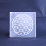 Flower of Life Selenite Plate Square