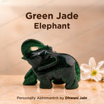 Green Jade Crystal Elephant - Natural