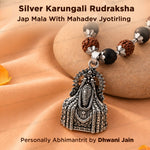 Silver Karungali Rudraksha Jab Mala with Mahadev Jyotirling Protection & Peace