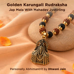 Golden Karungali Rudraksha Jap Mala With Mahadev Jyotirling Pendant