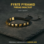 Golden Pyrite Pyramid Thread Bracelet