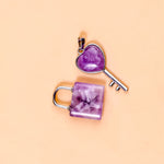 Amethyst Lock And Key Pendant