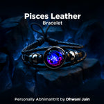 Pisces Leather Bracelet for Intuition, Peace & Zodiac Energy