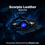 Scorpio Leather Bracelet for Strength, Protection & Zodiac Energy