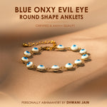 Blue Onxy Evil Eye Round Shape Anklets