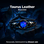 Taurus Leather Bracelet for Stability, Strength & Zodiac Energy