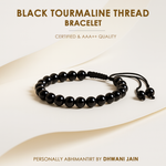 Black Tourmaline Thread Bracelet : Protect from Psychic attacks & Negative Energy